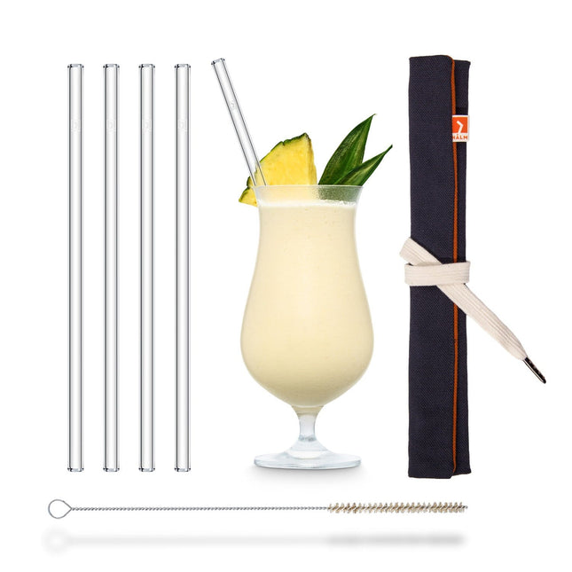 4x 23cm (Gerade) Glasstrohhalme inkl. kleiner orangen Tasche für Reise oder Transport (Glastrinkhalme) kaufen bei Linkreich – Jetzt entdecken!