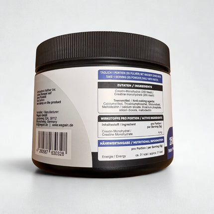 #Wegain - Creatin Monohydrat Pulver - 250 g