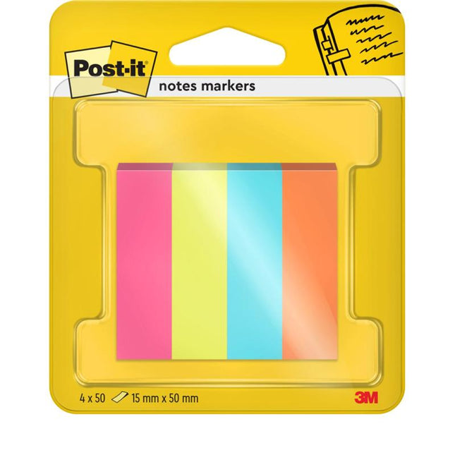 Post-it® Page Marker, Poptimistic Collection, 15 mm x 50 mm, 50 Blatt/Block, 4 Blöcke/Packung, 100% PEFC, SGSCH-PEFC-COC-110078 | Packung (1 Stück)