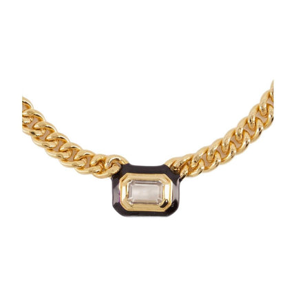 Black Stone And Enamel Necklace - Missoma - Gold - Metal