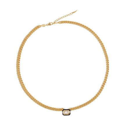 Black Stone And Enamel Necklace - Missoma - Gold - Metal
