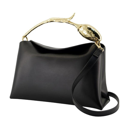 Medium Bloom Handtasche - ERDEM - Leder - Schwarz