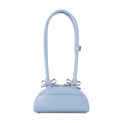Curved Mini Schultertasche - SELF PORTRAIT - Leder - Blau