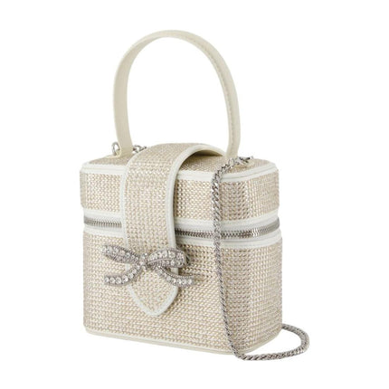 Rhinestone Vanity Handtasche - SELF PORTRAIT - Satin - Vergoldet