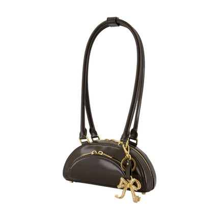 Mini With Charm Schultertasche - SELF PORTRAIT - Leder - Braun