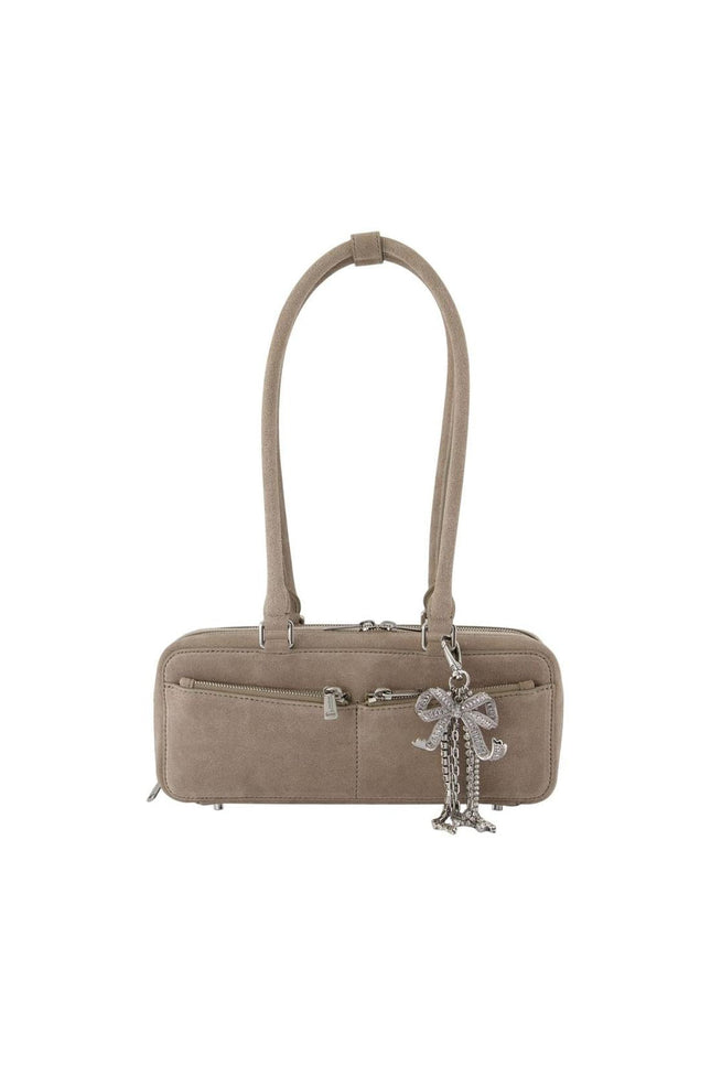 Baguette With Charm Schultertasche - SELF PORTRAIT - Leder - Grau