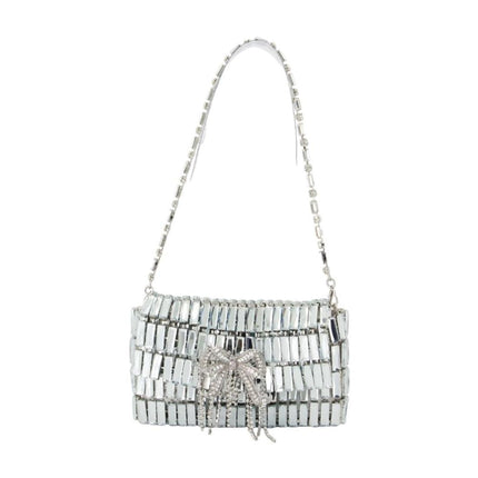 Schultertasche Crystal Bow Mini - SELF PORTRAIT - Metall - Silber
