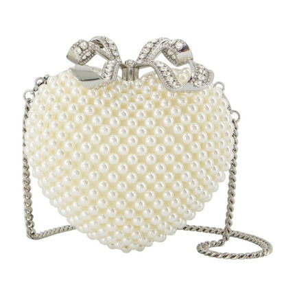 Pearl Heart Clutch - SELF PORTRAIT - Polyester - Weiß