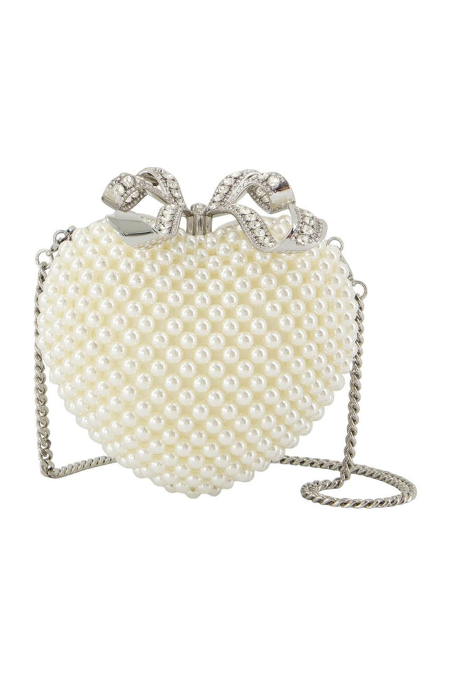 Pearl Heart Clutch - SELF PORTRAIT - Polyester - Weiß