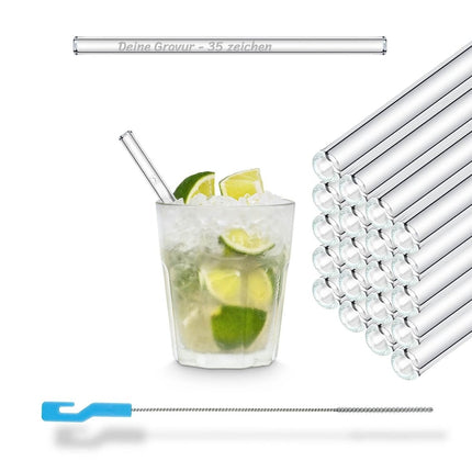 SEO. 50x 15cm Glasstrohhalme mit Gravur für jeden Anlass - Linkreich