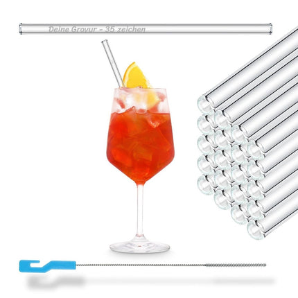SEO. 50x 20cm Glasstrohhalme mit Gravur für jeden Anlass - Linkreich