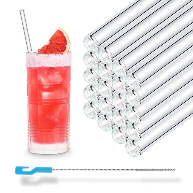 SEO. 50x 23cm Glasstrohhalme für jeden Anlass inkl. Profi Reinigungsbürste - Linkreich