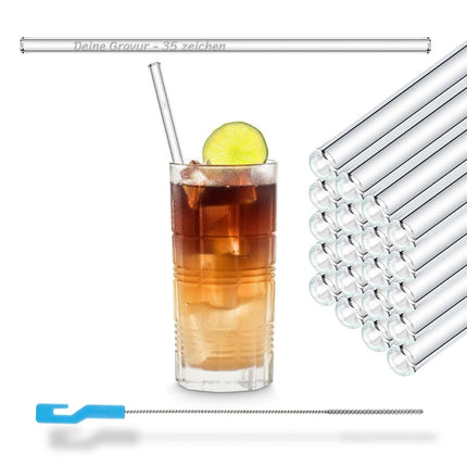 SEO. 50x 23cm Glasstrohhalme mit Gravur für jeden Anlass - Linkreich