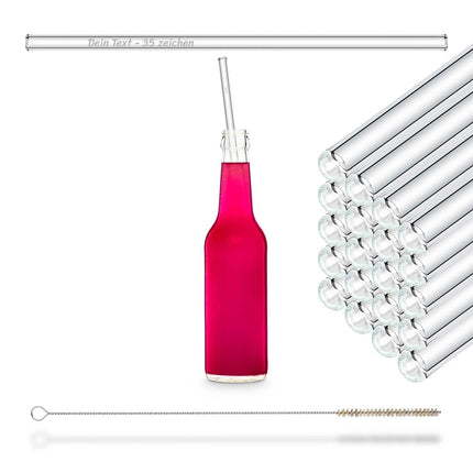 50x 30cm Glasstrohhalme mit Gravur für Flaschen von 0,33 bis 1 Liter für Jeden anlass (Glastrinkhalme) kaufen bei Linkreich – Jetzt entdecken!