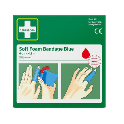 Cederroth weichschaumbinde blau 6 cm x 4,5 m | Packung (1 Stück)