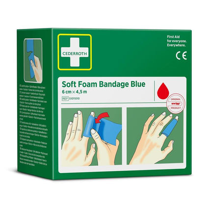 Cederroth weichschaumbinde blau 6 cm x 4,5 m | Packung (1 Stück)