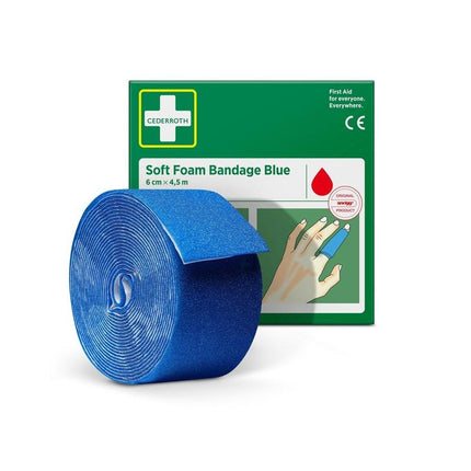 Cederroth weichschaumbinde blau 6 cm x 4,5 m | Packung (1 Stück)