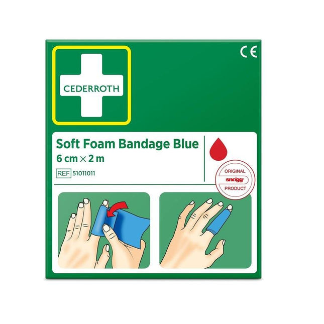 Cederroth weichschaumbinde blau 6 cm x 2 m | Packung (1 Stück)