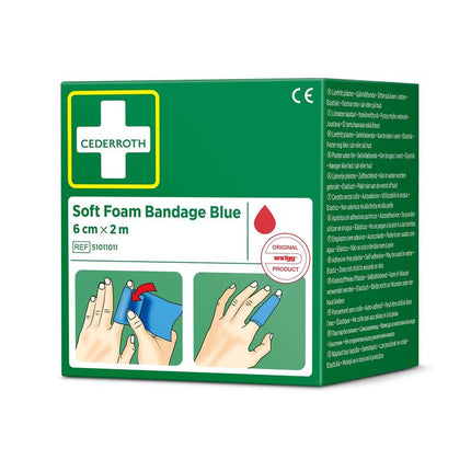 Cederroth weichschaumbinde blau 6 cm x 2 m | Packung (1 Stück)