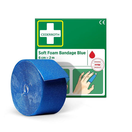 Cederroth weichschaumbinde blau 6 cm x 2 m | Packung (1 Stück)