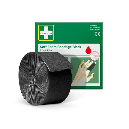 Cederroth soft foam bandage schwarz 6 cm x 4,5m | Packung (1 Stück)