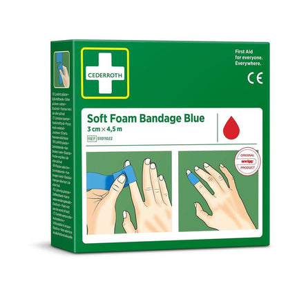 Cederroth soft foam binde blau 3x450cm | Packung (1 Stück)