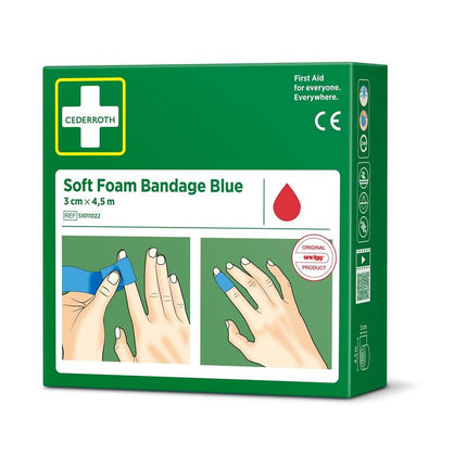 Cederroth soft foam binde blau 3x450cm | Packung (1 Stück)