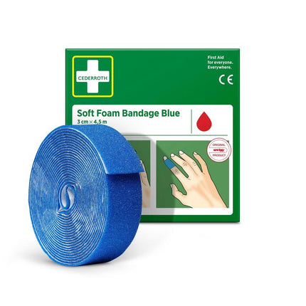 Cederroth soft foam binde blau 3x450cm | Packung (1 Stück)