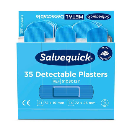 Blauer detektierbare Pflaster, 35 stück/mine | Packung (6 Stück)