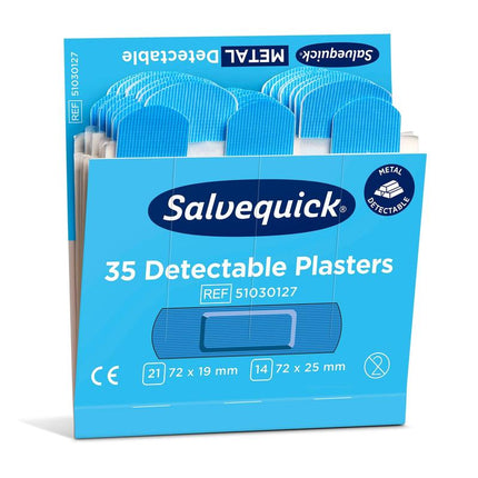 Blauer detektierbare Pflaster, 35 stück/mine | Packung (6 Stück)