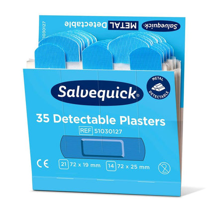 Blauer detektierbare Pflaster, 35 stück/mine | Packung (6 Stück)