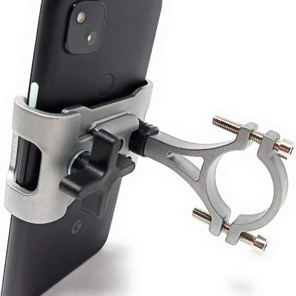 SYSTEM-S Fahrrad Halterung Befestigung aus Metall in Grau für Smartphone