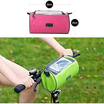 SYSTEM-S 2in1 Lenkertasche Fahrradhalterung Fahrradtasche Schultertasche Schutzhülle für 4,8 Zoll inch Geräte Smartphones in Pink