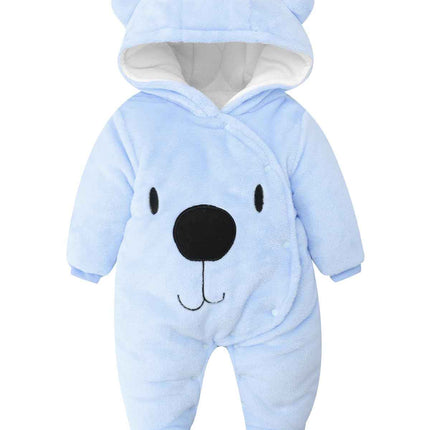 Baby Overall Winter Mit Kapuze Schneeanzug Flanell Strampler Spieler Spielanzug Mit Füße Karikatur Jumpsuit Kleidung 0-3 Monate