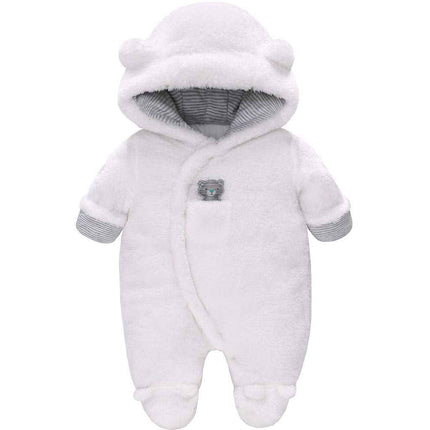 Baby Winter Schneeanzug Baby Strampler, Junge und Mädchen Einteiliger Anzug mit Kapuze, Kleinkind Oberbekleidung Schneeanzug Set Dick und Warm,Blau 3-6 Monate