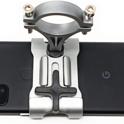 SYSTEM-S Fahrrad Halterung Befestigung aus Metall in Grau für Smartphone