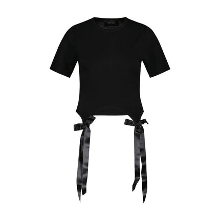 T-Shirt Mit Schleife - Simone Rocha - Baumwolle - Schwarz
