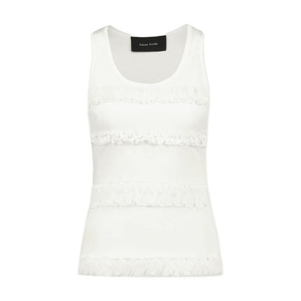 Fitted Ruffle Frill T-Shirt - Simone Rocha - Baumwolle - Weiß
