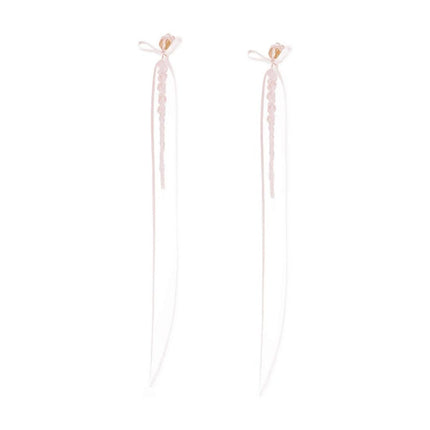 Slim Bow Ribbon Ohrringe - Simone Rocha - Kristall - Rosa
