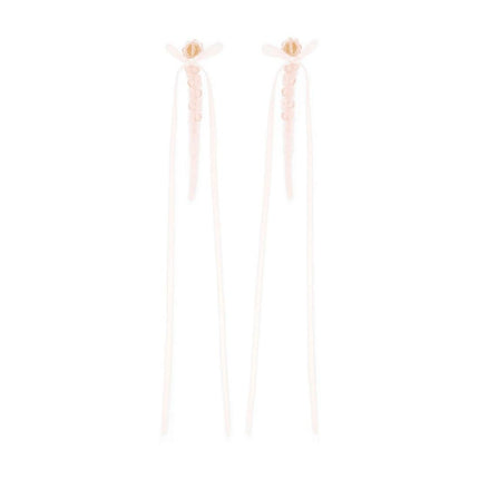 Slim Bow Ribbon Ohrringe - Simone Rocha - Kristall - Rosa