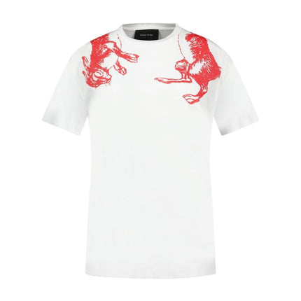 Hare Illustration T-Shirt - Simone Rocha - Baumwolle - Weiß