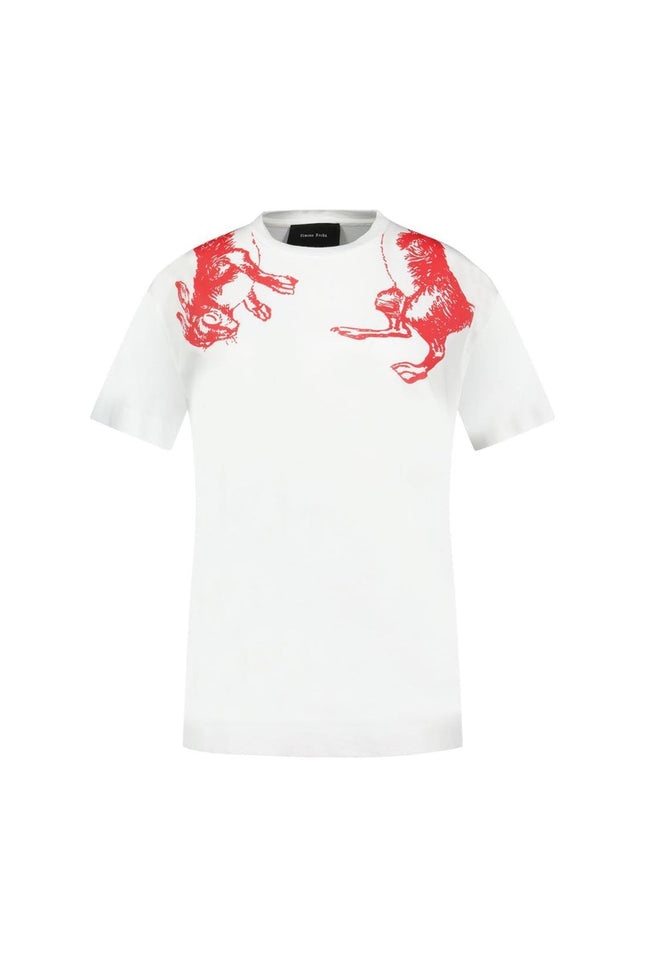 Hare Illustration T-Shirt - Simone Rocha - Baumwolle - Weiß