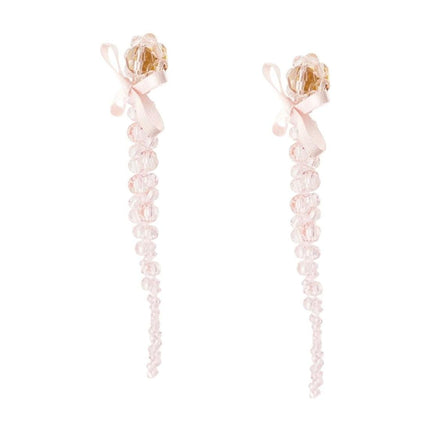 Petite Bow Drip Ohrringe - Simone Rocha - Crystal - Pink
