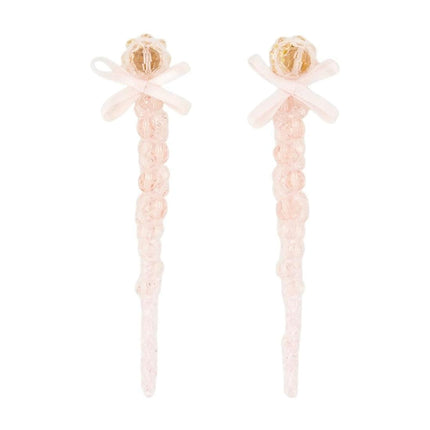 Petite Bow Drip Ohrringe - Simone Rocha - Crystal - Pink