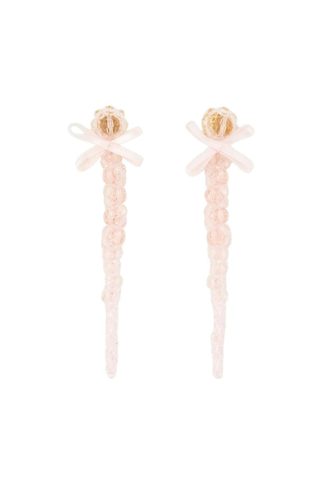 Petite Bow Drip Ohrringe - Simone Rocha - Crystal - Pink