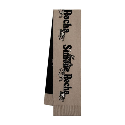 Schal Logo Perlen - Simone Rocha - Wolle - Beige