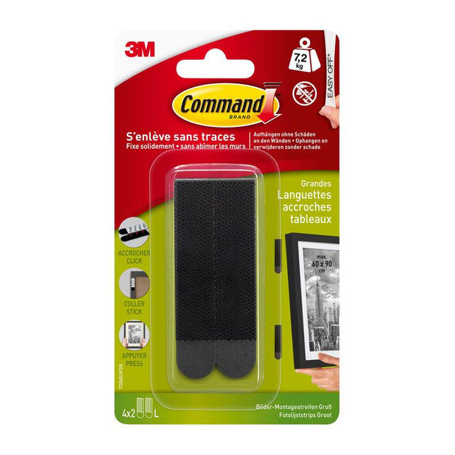 Große schwarze Command™ Bilder-Montage Strips 17206BLK | Packung (1 Stück)