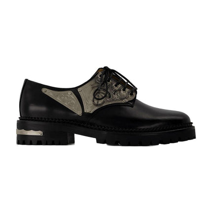 Derbies aus schwarzem Leder