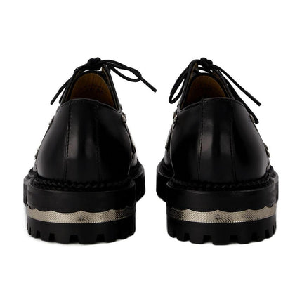 Derbies aus schwarzem Leder