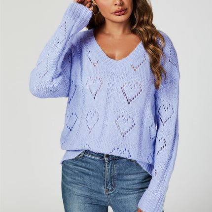 Heart Jumper Top In Blue